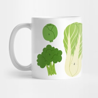 Cute green buddies vegetable set Mug